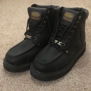 La Vega Men’s Work Boot- Black Leather- Size 6
